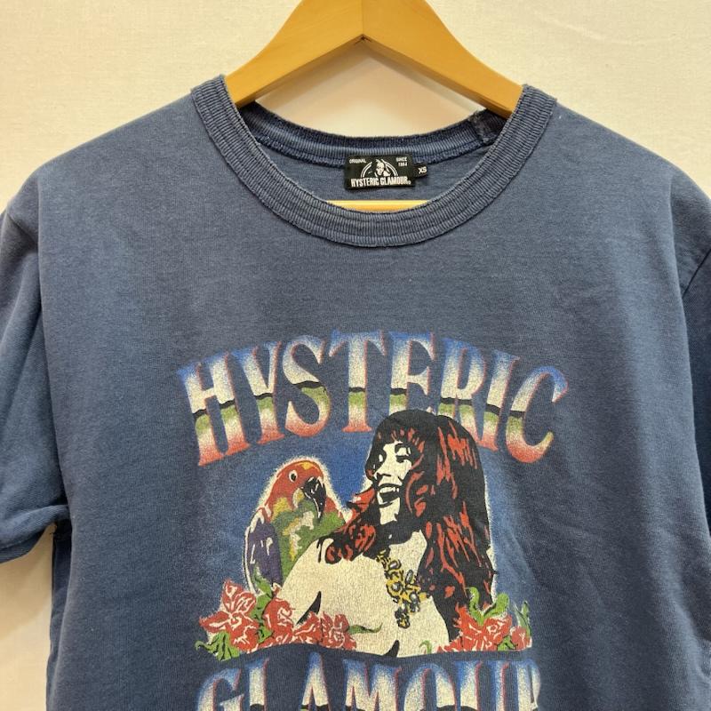 ヒステリックグラマー HYSTERIC GLAMOUR Tシャツ 半袖 USED加工 ガールプリント Tシャツ 02172CT02 XS 紺 / ネイビー / navy メンズ USED 古着 中古 50164646