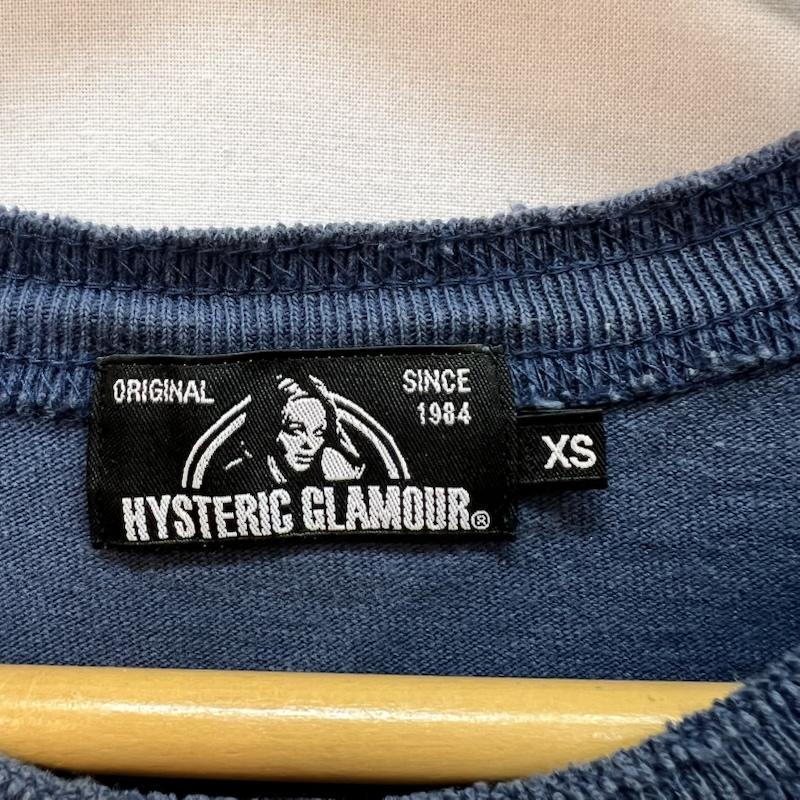 ヒステリックグラマー HYSTERIC GLAMOUR Tシャツ 半袖 USED加工 ガールプリント Tシャツ 02172CT02 XS 紺 / ネイビー / navy メンズ USED 古着 中古 50164646