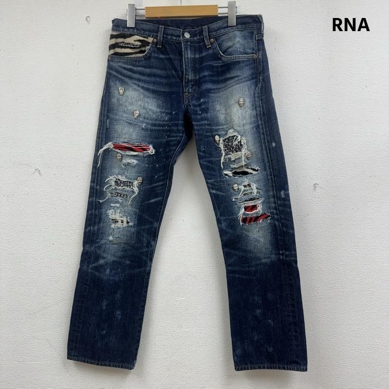 アールエヌエー RNA パンツ デニム、ジーンズ スタッズ スカル ドクロ レオパード y2k ダメージ デニム パンツ M インディゴ / インディゴ / Indigo レディース USED 古着 中古 50164651
