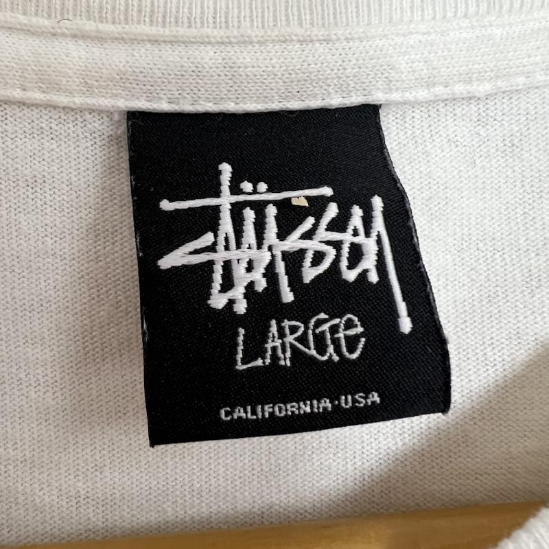 ステューシー STUSSY Tシャツ 半袖 Flower Check Skull T-Shirt フラワー チェッカー スカル L 白 / ホワイト / white メンズ USED 古着 中古 50164652