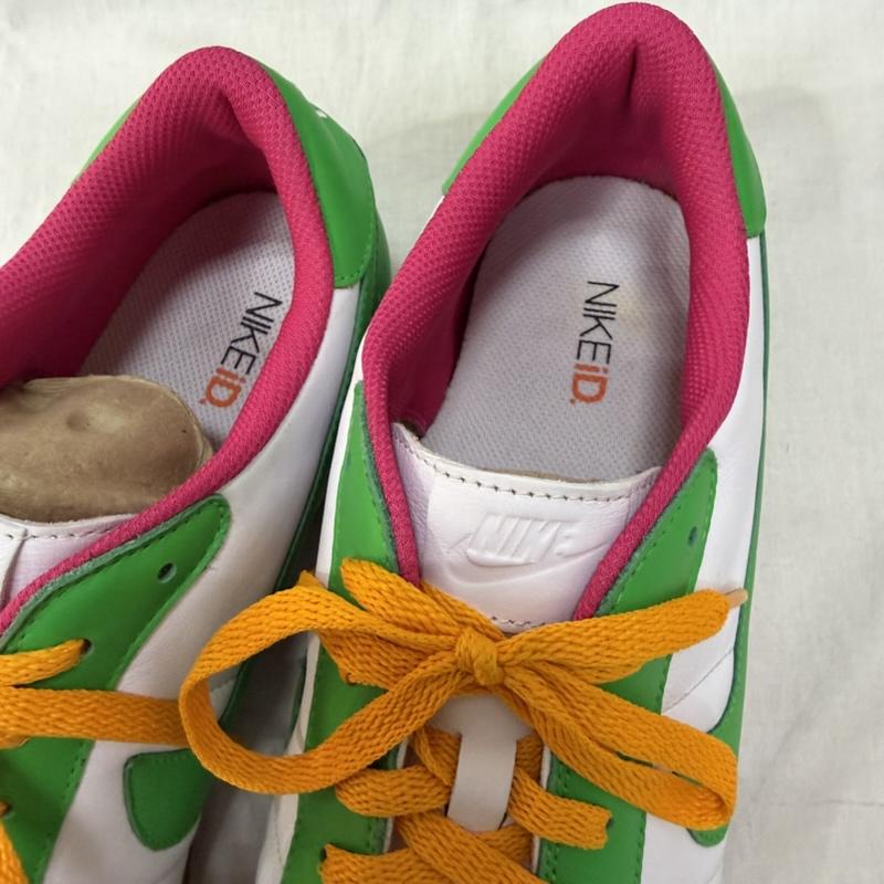 ナイキ NIKE スニーカー スニーカー NIKE ID Cortez コルテッツ US10.5 / 28.5cm US：10.5 ロゴ、文字 白 / ホワイト / white X 桃 / ピンク / pink X 緑 / グリーン / green X 橙 / オレンジ / orange メンズ USED 古着 中古 50164658