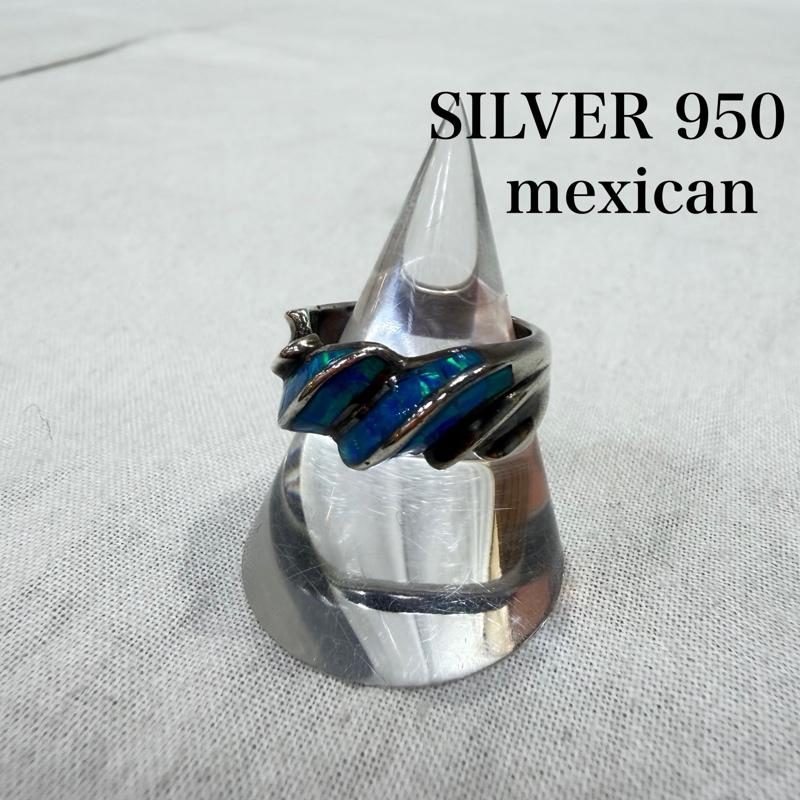 古着 USED アクセサリー 指輪 MEX 950 SILVER 950 ブルーオパール デザインリング メキシカンシルバー 11号 - 無地 銀 / シルバー / silver color レディース USED 古着 中古 50164671