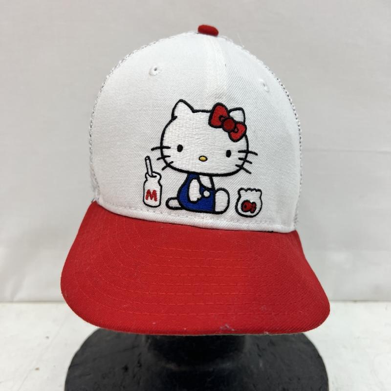ニューエラ NEW ERA 帽子 キャップ サンリオ ハローキティ スナップバック メッシュキャップ FREE 白 / ホワイト / white X 赤 / レッド / red レディース USED 古着 中古 50164675