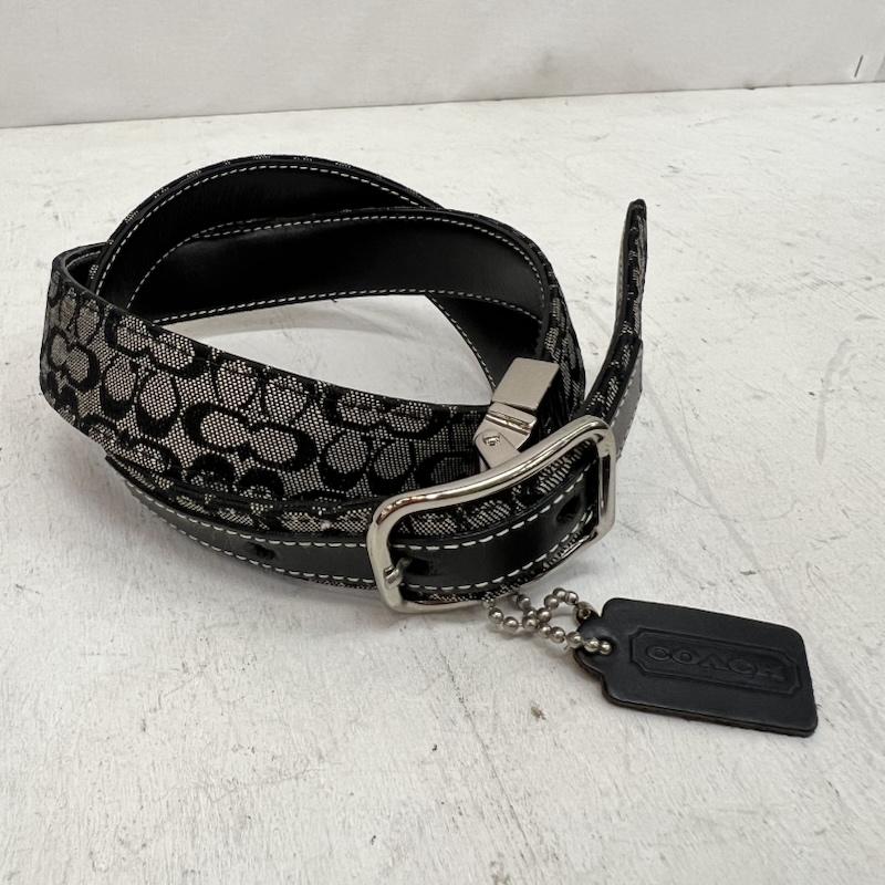 コーチ COACH ベルト・バックル ベルト シグネチャー レザーベルト イタリア製 リバーシブル 3959 - 灰 / グレー / gray X 黒 / ブラック / black レディース USED 古着 中古 50164676