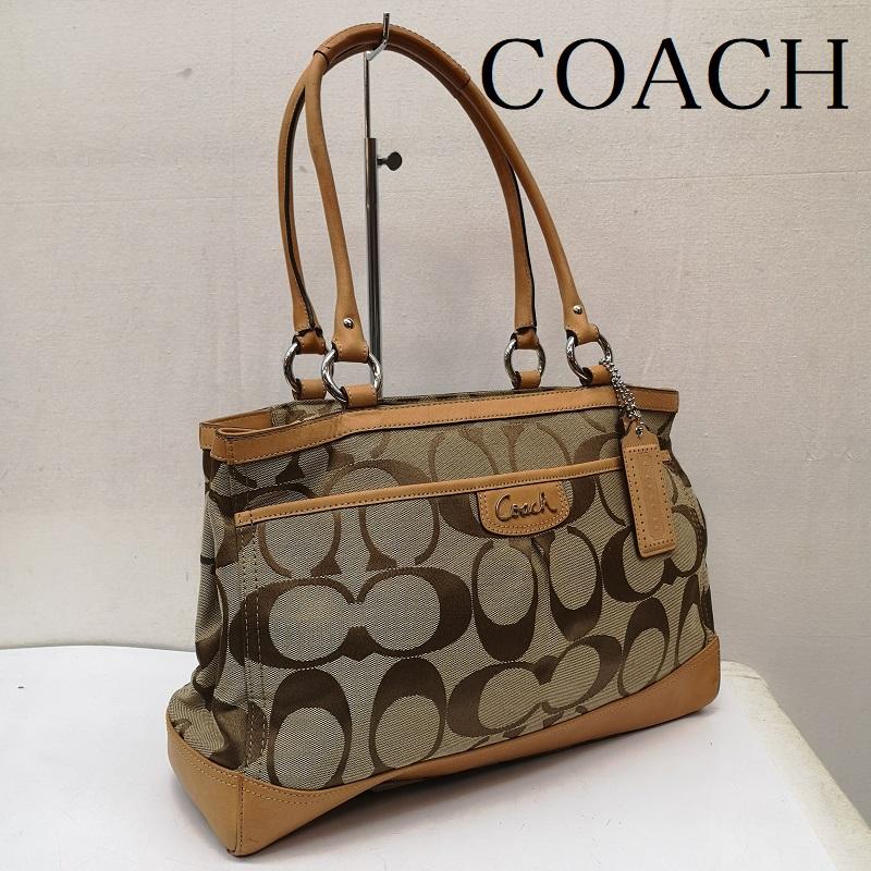 コーチ COACH トートバッグ トートバッグ F19725 シグネチャー トートバッグ キャンバス - ベージュ / ベージュ / beige レディース USED 古着 中古 50164686