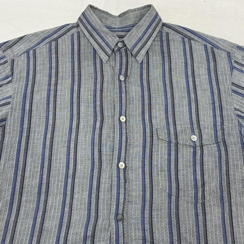 クリスチャンディオール Christian Dior シャツ、ブラウス 半袖 MONSIEUR 90s OLD オールド マルチ ストライプ ステッチ ボタンシャツ M メンズ USED 古着 中古 50164688