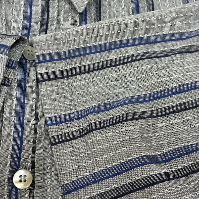 クリスチャンディオール Christian Dior シャツ、ブラウス 半袖 MONSIEUR 90s OLD オールド マルチ ストライプ ステッチ ボタンシャツ M メンズ USED 古着 中古 50164688