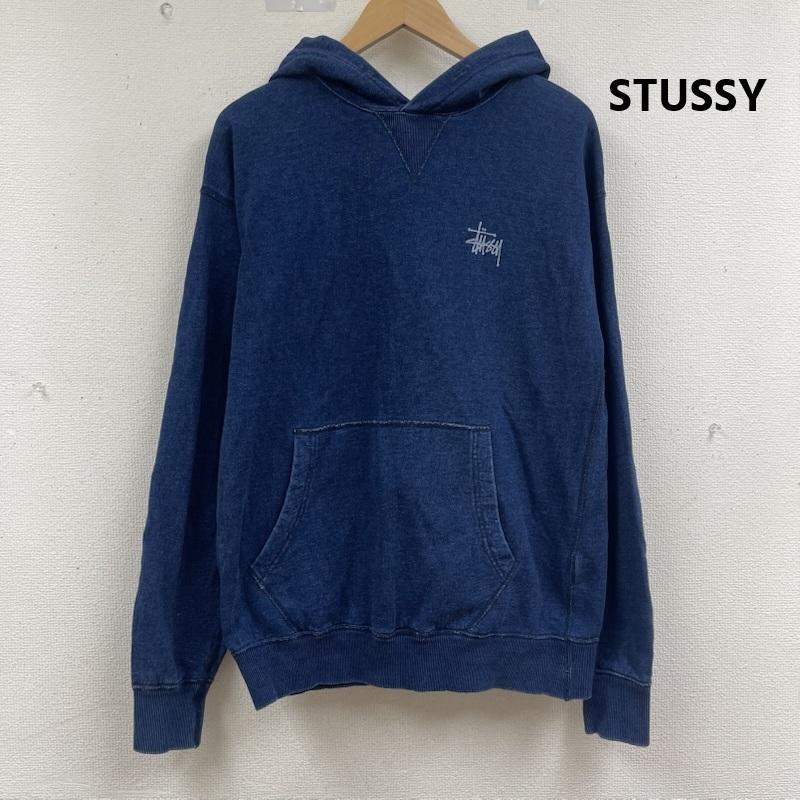 ステューシー STUSSY パーカー 長袖 ストックロゴ インディゴ 染め プルオーバー スウェット パーカー M インディゴ / インディゴ / Indigo メンズ USED 古着 中古 50164692