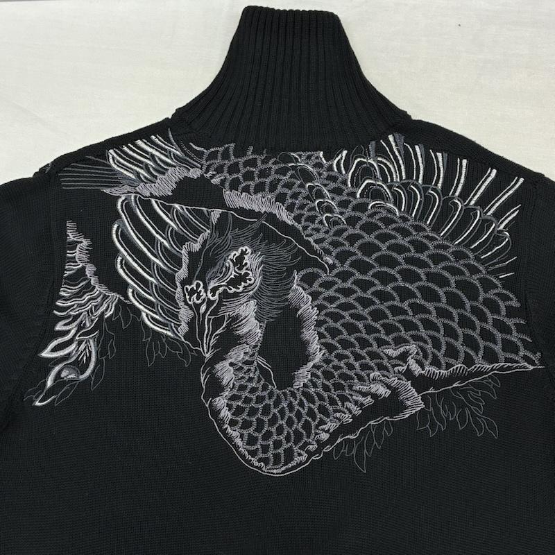 花旅楽団 花旅楽団 ニット、セーター 長袖 SCRIPT 鳳凰 刺繍 和柄 ダブルジップ ドライバーズ ニット L メンズ USED 古着 中古 50164695