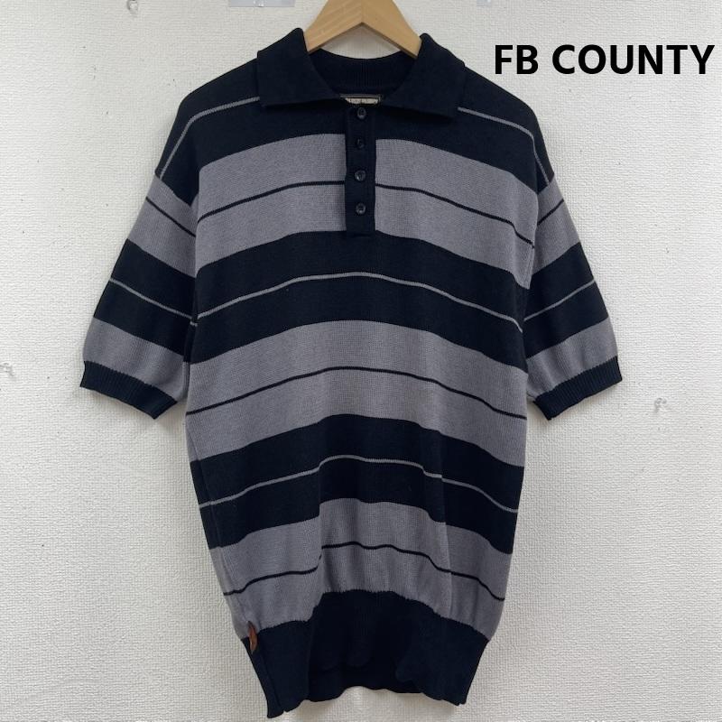 古着 USED ニット、セーター 半袖 FB COUNTY チャーリーブラウン ボーダー ニット ポロシャツ M 黒 / ブラック / black メンズ USED 古着 中古 50164696