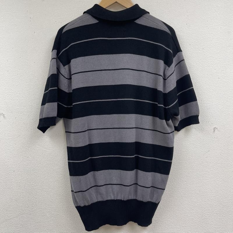 古着 USED ニット、セーター 半袖 FB COUNTY チャーリーブラウン ボーダー ニット ポロシャツ M 黒 / ブラック / black メンズ USED 古着 中古 50164696