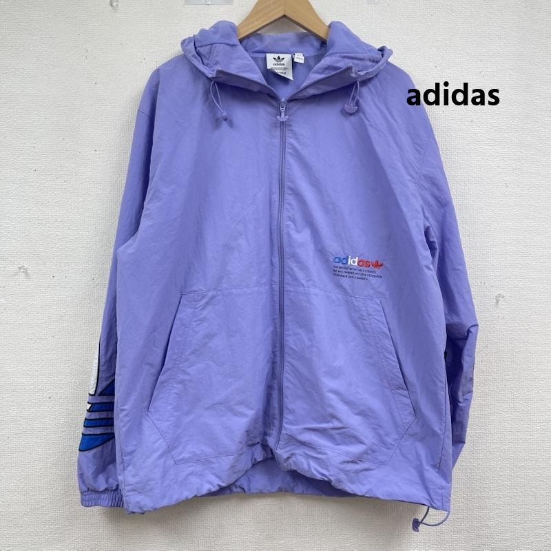 アディダス adidas ジャケット、上着 ジャンパー、ブルゾン M TRICOL WINDBREAKER PRIMEGREEN ジップアップ ジャンパー 紫 / パープル / purple メンズ USED 古着 中古 50164697