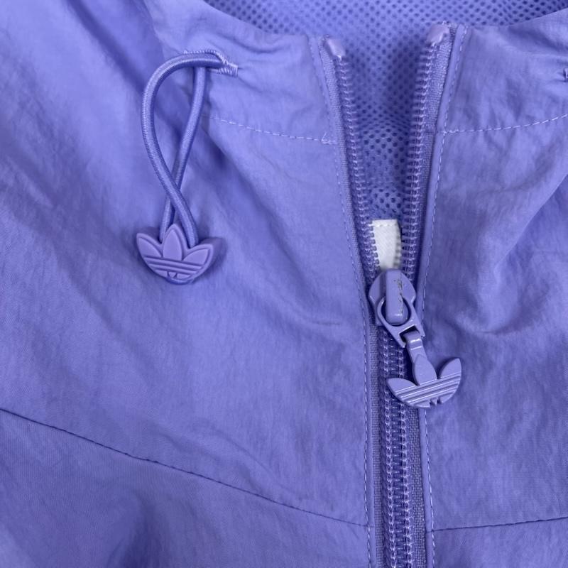 アディダス adidas ジャケット、上着 ジャンパー、ブルゾン M TRICOL WINDBREAKER PRIMEGREEN ジップアップ ジャンパー 紫 / パープル / purple メンズ USED 古着 中古 50164697