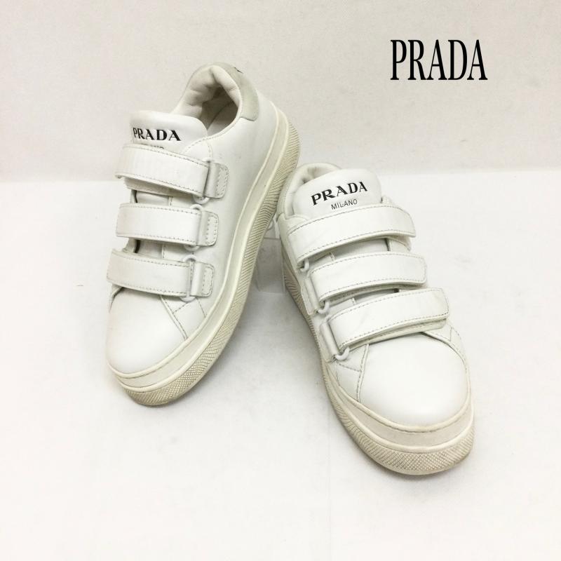 プラダ PRADA スニーカー スニーカー プラダ PRADA スニーカー 1E061M　ベルクロ - 白 / ホワイト / white レディース USED 古着 中古 50164698