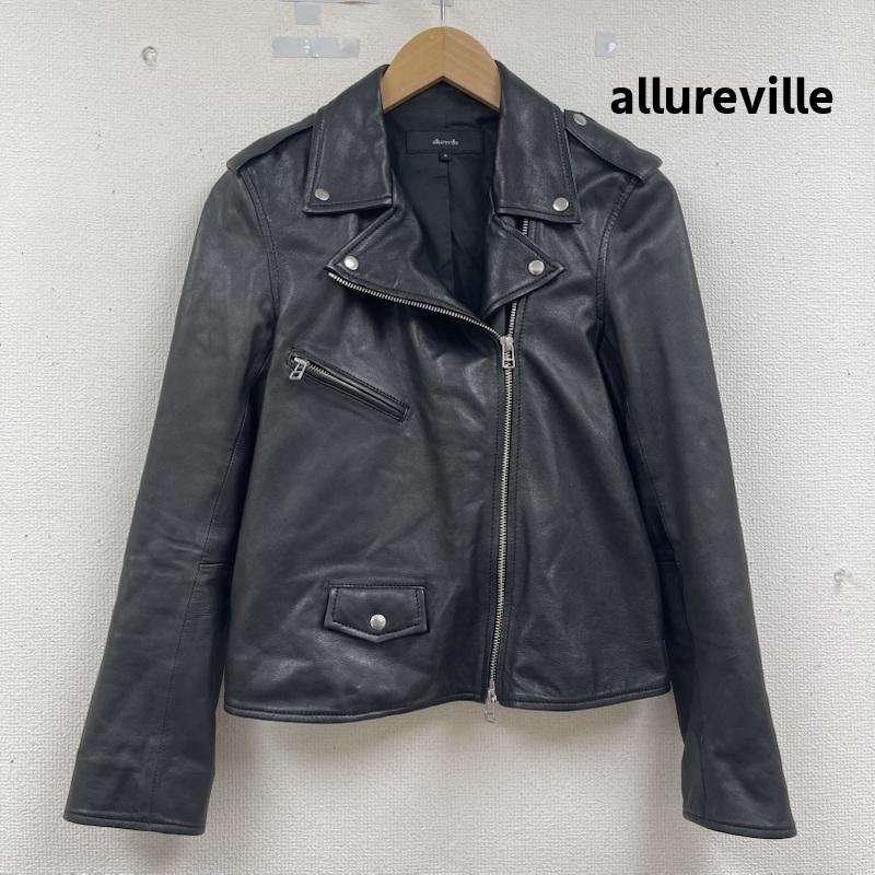 アルアバイル allureville ジャケット、上着 レザージャケット 羊革 ラムレザー ダブル ライダース ジャケット 3 黒 / ブラック / black レディース USED 古着 中古 50164704