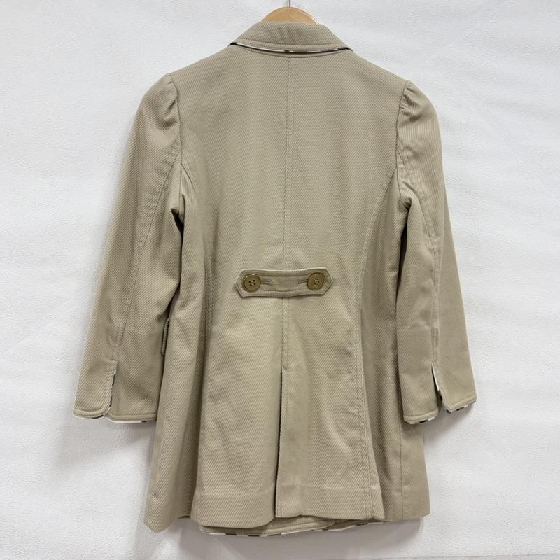 バーバリー・ブルーレーベル BURBERRY BLUE LABEL ジャケット、上着 ジャケット、ブレザー パイピング ミドルコート ノバチェック ダブルブレスト 金ボタン Aライン フォーマル ジャケット 38 無地 ベージュ / ベージュ / beige レディース USED 古着 中古 50164707