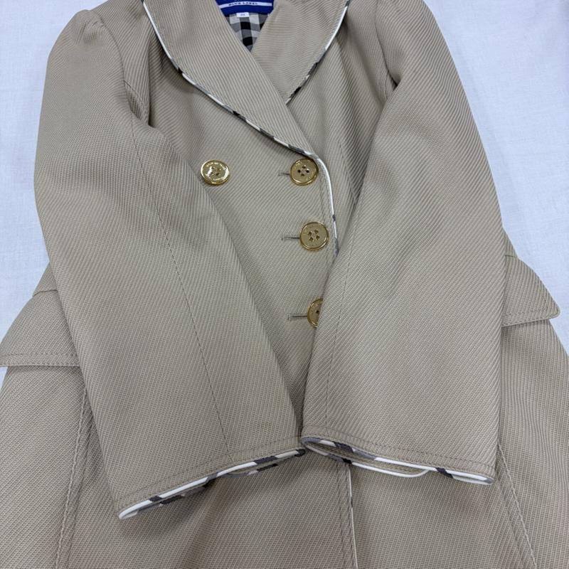 バーバリー・ブルーレーベル BURBERRY BLUE LABEL ジャケット、上着 ジャケット、ブレザー パイピング ミドルコート ノバチェック ダブルブレスト 金ボタン Aライン フォーマル ジャケット 38 無地 ベージュ / ベージュ / beige レディース USED 古着 中古 50164707