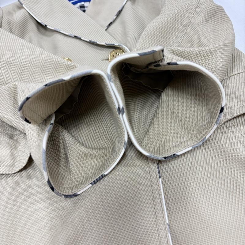 バーバリー・ブルーレーベル BURBERRY BLUE LABEL ジャケット、上着 ジャケット、ブレザー パイピング ミドルコート ノバチェック ダブルブレスト 金ボタン Aライン フォーマル ジャケット 38 無地 ベージュ / ベージュ / beige レディース USED 古着 中古 50164707