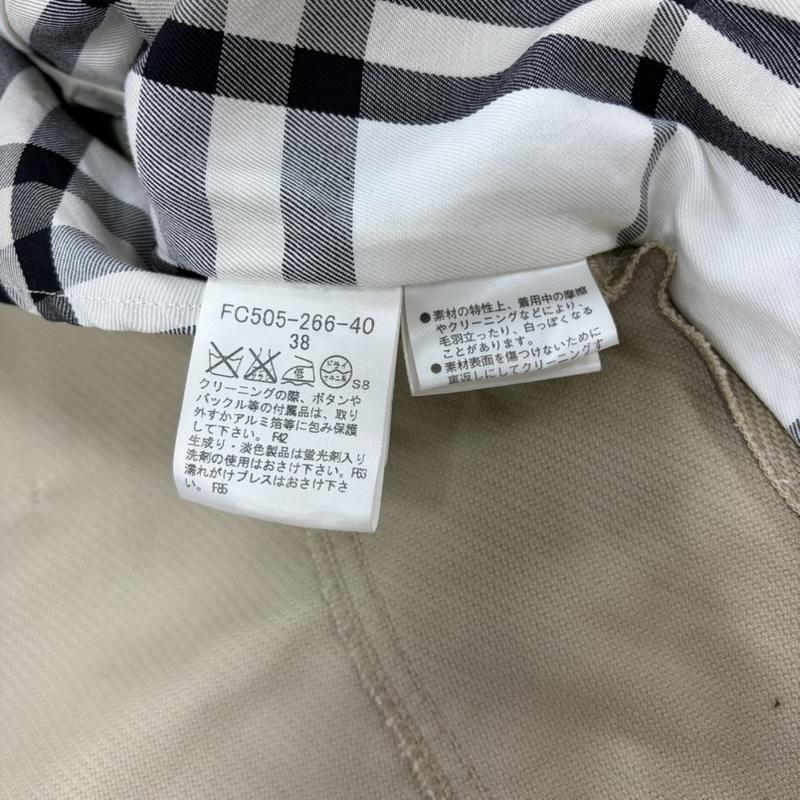 バーバリー・ブルーレーベル BURBERRY BLUE LABEL ジャケット、上着 ジャケット、ブレザー パイピング ミドルコート ノバチェック ダブルブレスト 金ボタン Aライン フォーマル ジャケット 38 無地 ベージュ / ベージュ / beige レディース USED 古着 中古 50164707