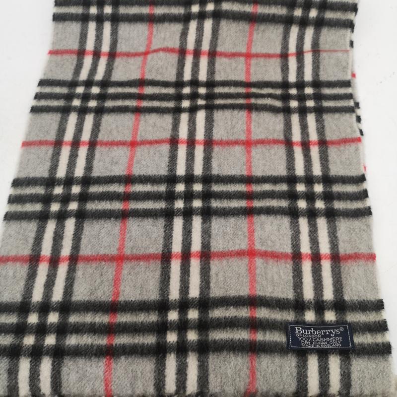 バーバリー BURBERRY マフラー マフラー カシミヤ カシミア 100％ ノバチェック マフラー イングランド製 - 灰 / グレー / gray レディース USED 古着 中古 50164710