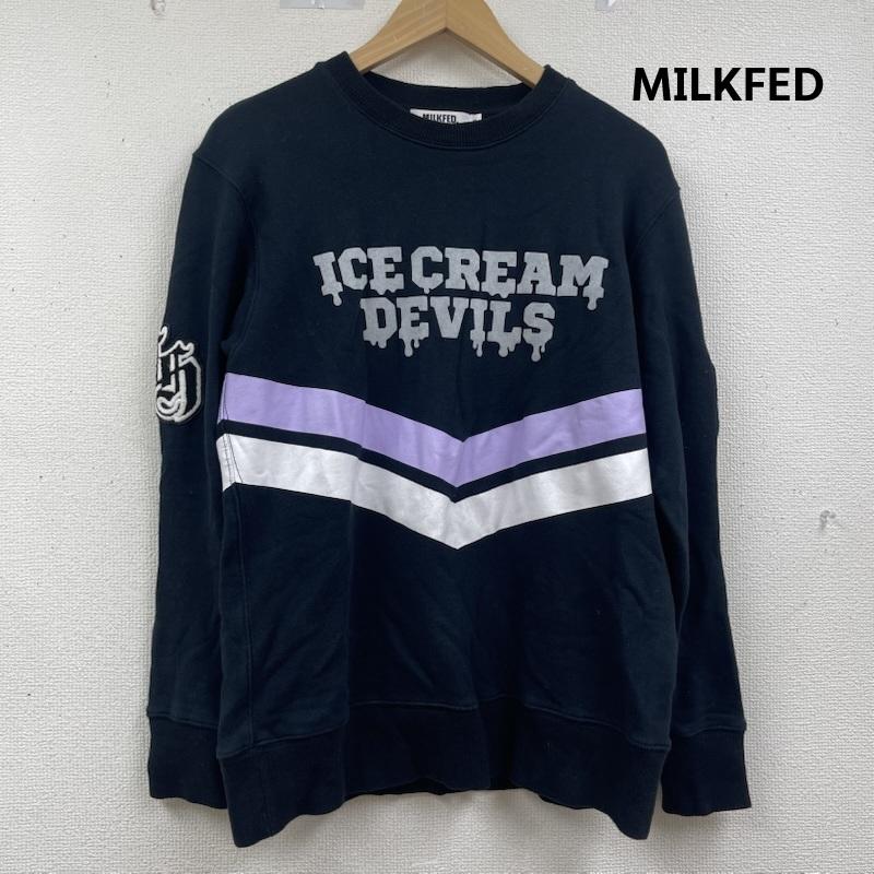 ミルクフェド MILKFED. トレーナー 長袖 Tommy heavenly6 milkfed コラボ スウェット トレーナー S 黒 / ブラック / black メンズ USED 古着 中古 50164712