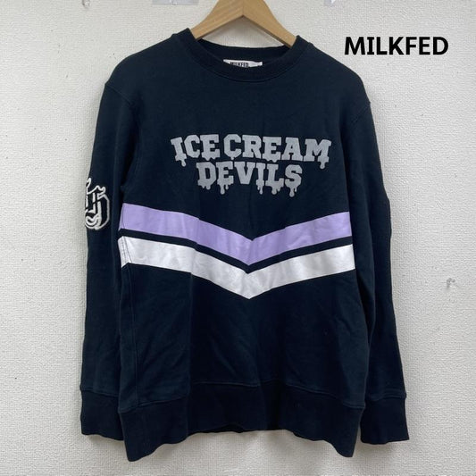 ミルクフェド MILKFED. トレーナー 長袖 Tommy heavenly6 milkfed コラボ スウェット トレーナー S 黒 / ブラック / black メンズ USED 古着 中古 50164712