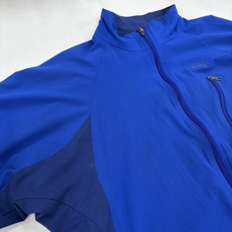 パタゴニア patagonia ジャケット、上着 ジャンパー、ブルゾン ストレッチ ベロシティ シェル ジップアップ ナイロン ジャケット アウトドア S ロゴ、文字 X 刺繍 青 / ブルー / blue メンズ USED 古着 中古 50164719