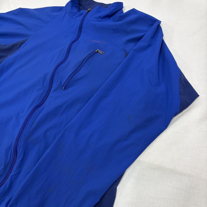 パタゴニア patagonia ジャケット、上着 ジャンパー、ブルゾン ストレッチ ベロシティ シェル ジップアップ ナイロン ジャケット アウトドア S ロゴ、文字 X 刺繍 青 / ブルー / blue メンズ USED 古着 中古 50164719