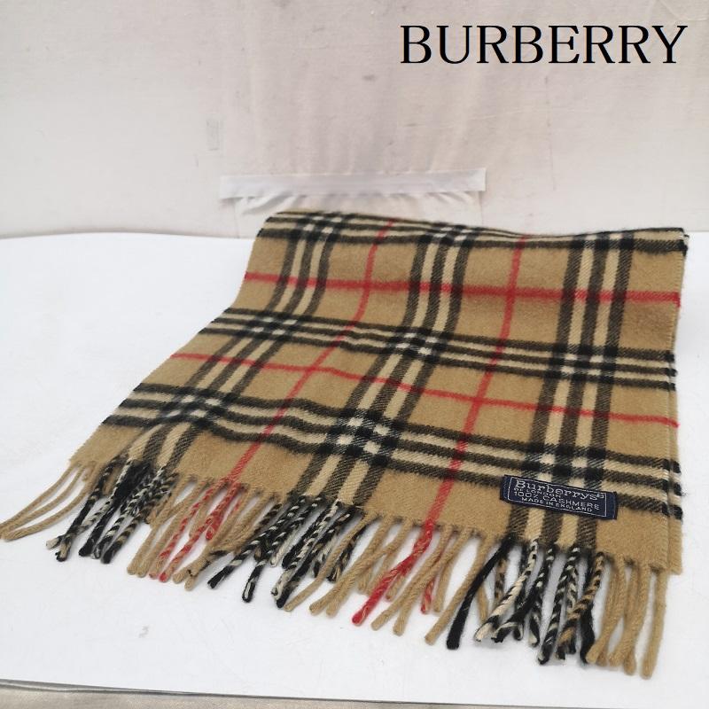 バーバリー BURBERRY マフラー マフラー カシミヤ カシミア 100％ ノバチェック マフラー イングランド製 - ベージュ / ベージュ / beige メンズ USED 古着 中古 50164720