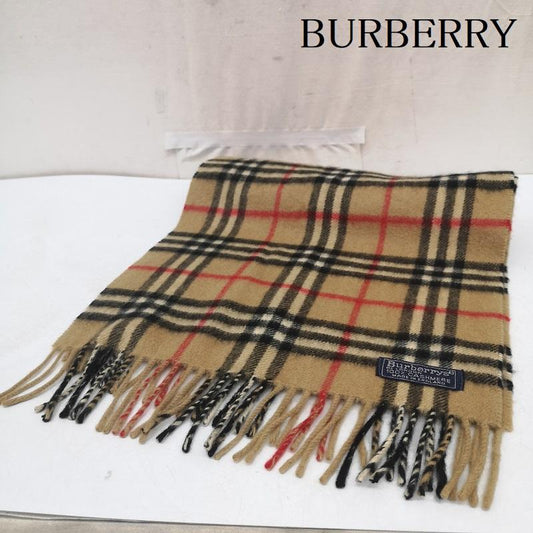バーバリー BURBERRY マフラー マフラー カシミヤ カシミア 100％ ノバチェック マフラー イングランド製 - ベージュ / ベージュ / beige メンズ USED 古着 中古 50164720
