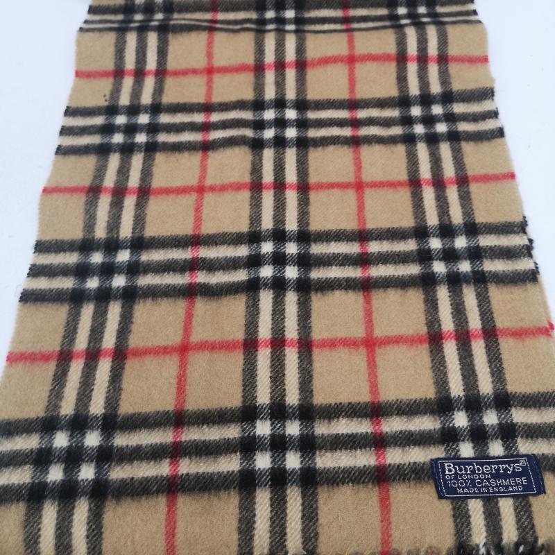 バーバリー BURBERRY マフラー マフラー カシミヤ カシミア 100％ ノバチェック マフラー イングランド製 - ベージュ / ベージュ / beige メンズ USED 古着 中古 50164720
