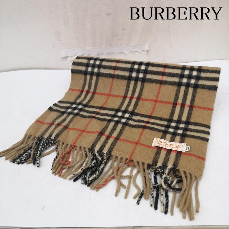 バーバリー BURBERRY マフラー マフラー カシミヤ カシミア 100％ ノバチェック マフラー - ベージュ / ベージュ / beige レディース USED 古着 中古 50164722