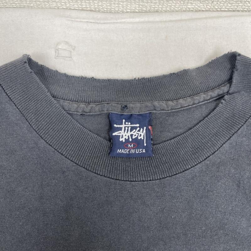 ステューシー STUSSY Tシャツ 半袖 90s 紺タグ OLD STUSSY 王冠 プリント Tシャツ カットソー ボトルキャップ M 黒 / ブラック / black メンズ USED 古着 中古 50164723