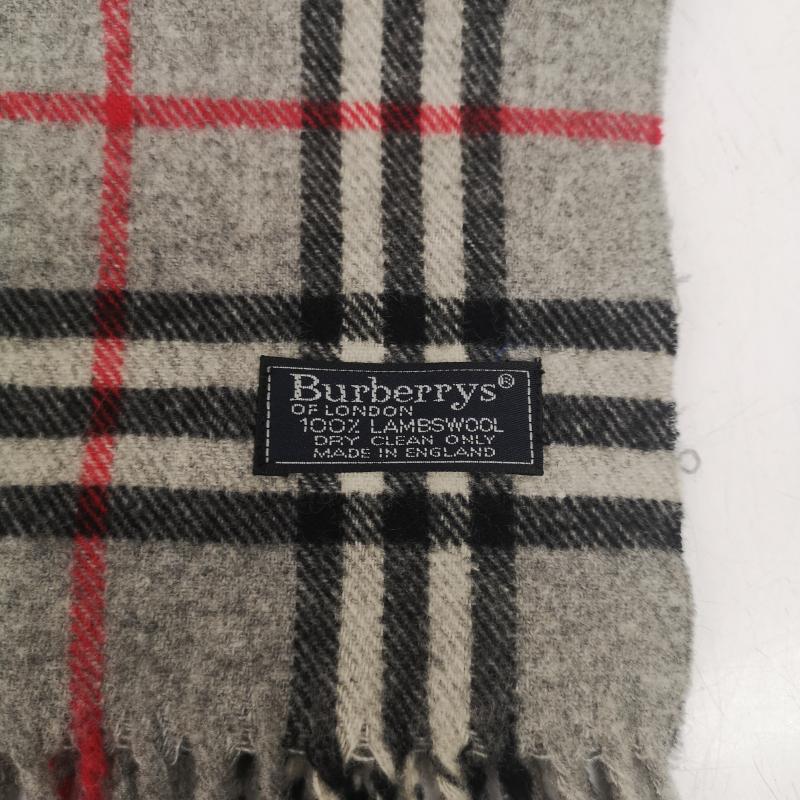 バーバリー BURBERRY マフラー マフラー ノバチェック ウール マフラー イングランド製 - 灰 / グレー / gray メンズ USED 古着 中古 50164724