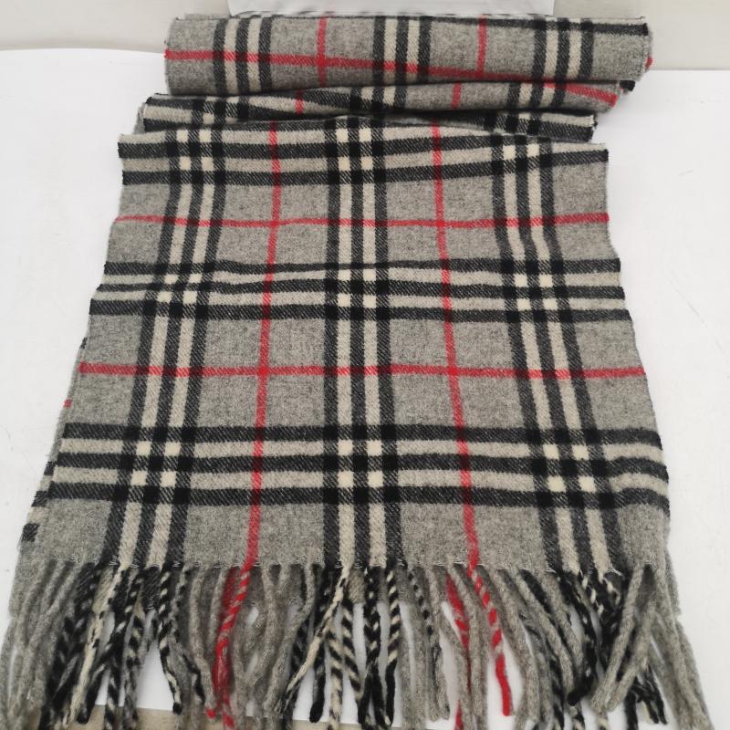 バーバリー BURBERRY マフラー マフラー ノバチェック ウール マフラー イングランド製 - 灰 / グレー / gray メンズ USED 古着 中古 50164724