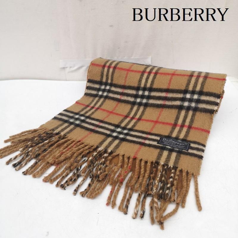 バーバリー BURBERRY マフラー マフラー カシミヤ カシミア 100％ ノバチェック マフラー イングランド製 - ベージュ / ベージュ / beige メンズ USED 古着 中古 50164725