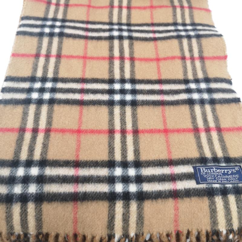 バーバリー BURBERRY マフラー マフラー カシミヤ カシミア 100％ ノバチェック マフラー イングランド製 - ベージュ / ベージュ / beige メンズ USED 古着 中古 50164725