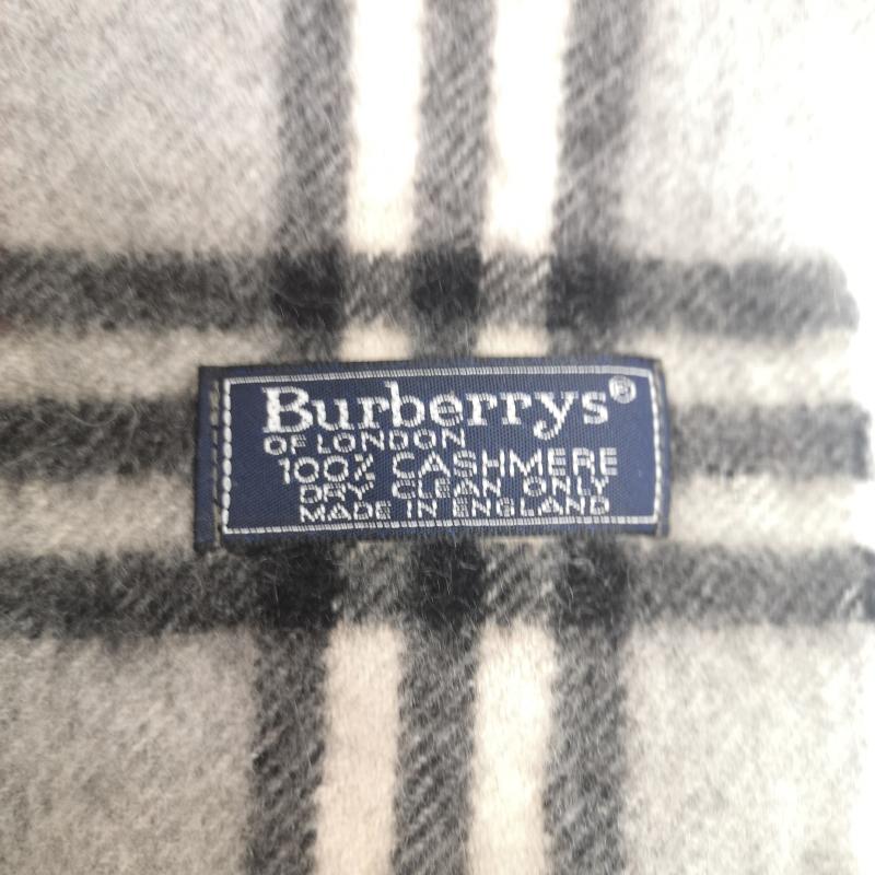 バーバリー BURBERRY マフラー マフラー カシミヤ カシミア 100％ ノバチェック マフラー イングランド製 - 灰 / グレー / gray メンズ USED 古着 中古 50164727