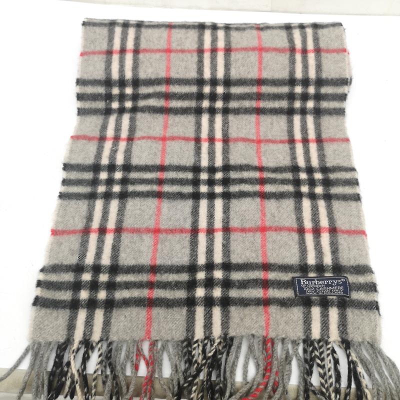 バーバリー BURBERRY マフラー マフラー カシミヤ カシミア 100％ ノバチェック マフラー イングランド製 - 灰 / グレー / gray メンズ USED 古着 中古 50164727