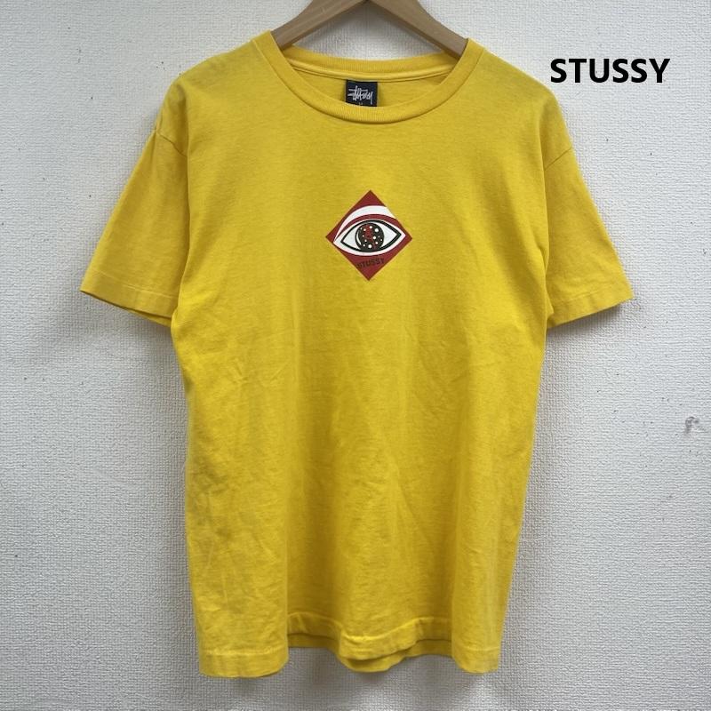 ステューシー STUSSY Tシャツ 半袖 USA製 90s 紺タグ OLD STUSSY プリント Tシャツ カットソー M 黄 / イエロー / yellow メンズ USED 古着 中古 50164731
