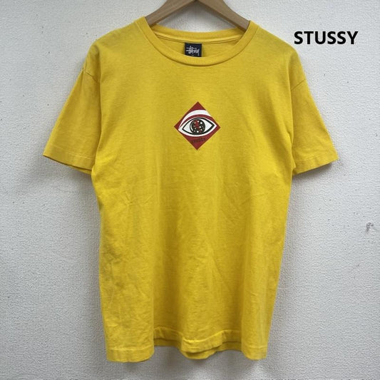 ステューシー STUSSY Tシャツ 半袖 USA製 90s 紺タグ OLD STUSSY プリント Tシャツ カットソー M 黄 / イエロー / yellow メンズ USED 古着 中古 50164731
