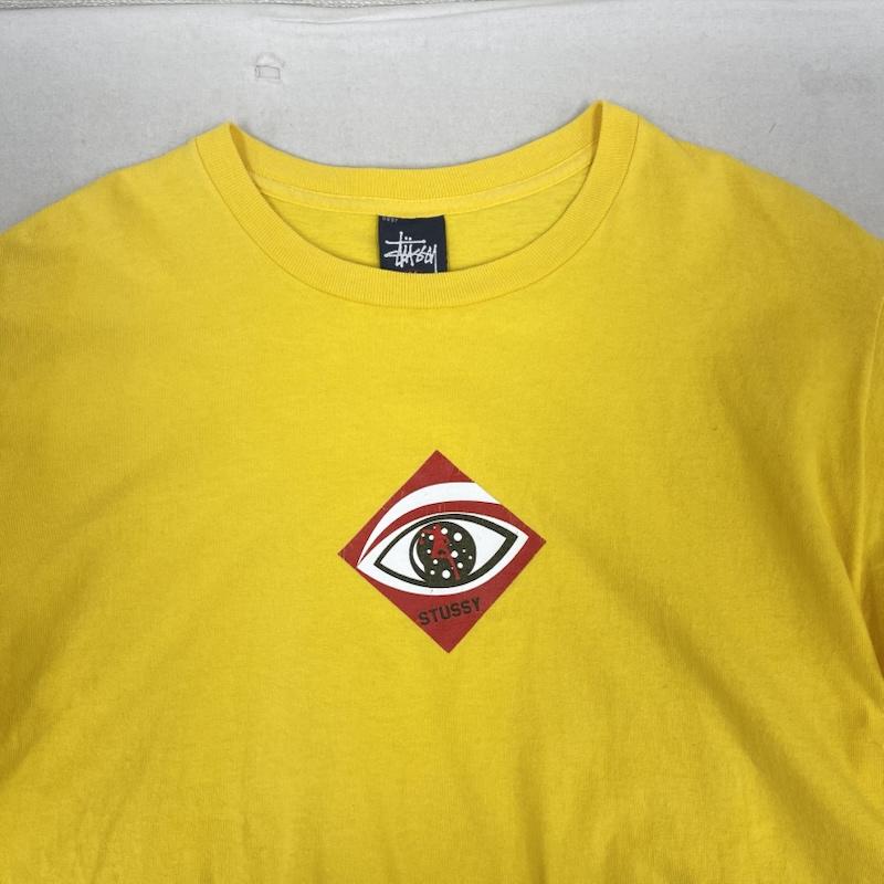ステューシー STUSSY Tシャツ 半袖 USA製 90s 紺タグ OLD STUSSY プリント Tシャツ カットソー M 黄 / イエロー / yellow メンズ USED 古着 中古 50164731