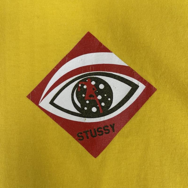 ステューシー STUSSY Tシャツ 半袖 USA製 90s 紺タグ OLD STUSSY プリント Tシャツ カットソー M 黄 / イエロー / yellow メンズ USED 古着 中古 50164731
