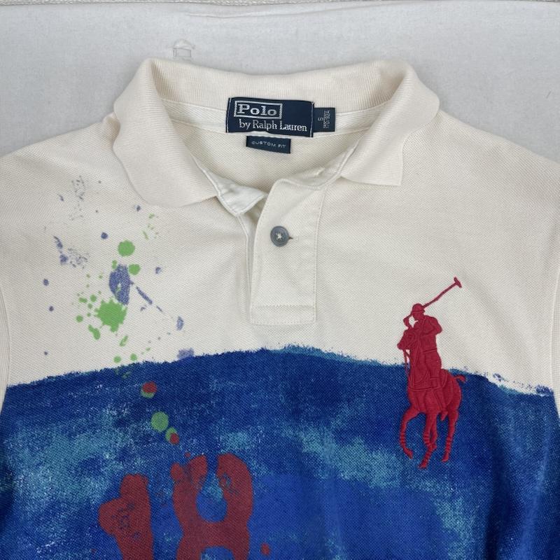 ポロバイラルフローレン Polo by RALPH LAUREN ポロシャツ 半袖 Big Pony ビッグポニー刺繍 Splatter Mesh Polo ペイント デザイン ポロシャツ S マルチカラー / マルチカラー / multicolor メンズ USED 古着 中古 50164733