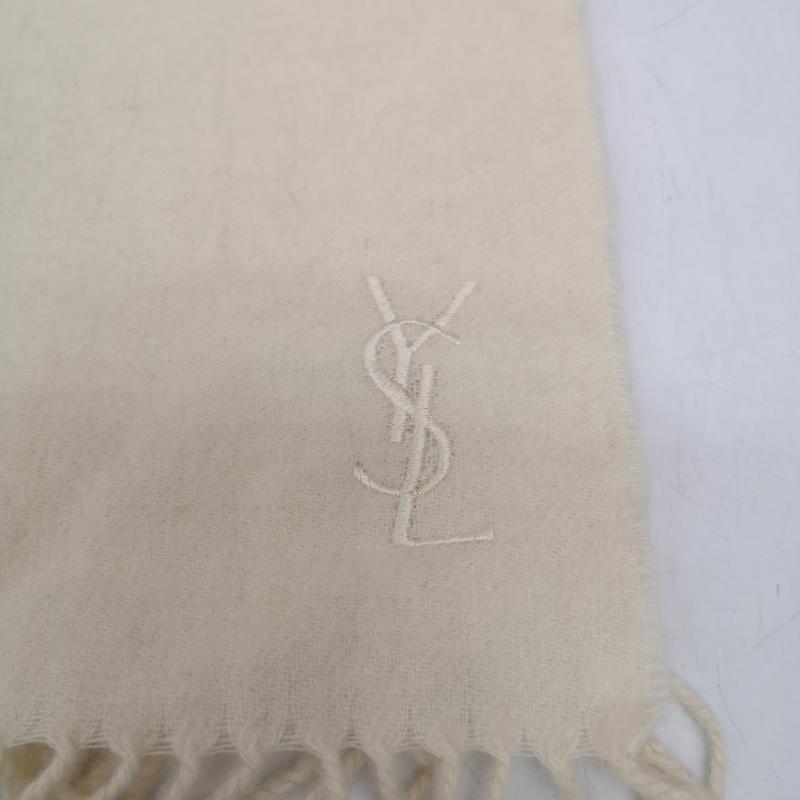 イヴサンローラン Yves Saint Laurent マフラー マフラー YSL ロゴ マフラー ストール - 白 / ホワイト / white レディース USED 古着 中古 50164734