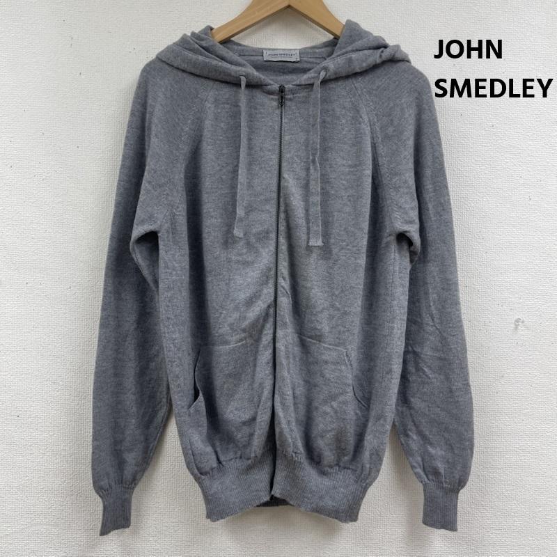 ジョンスメドレー JOHN SMEDLEY パーカー 長袖 イギリス製 フルジップ ウール ニット パーカー フーディー M 灰 / グレー / gray メンズ USED 古着 中古 50164742