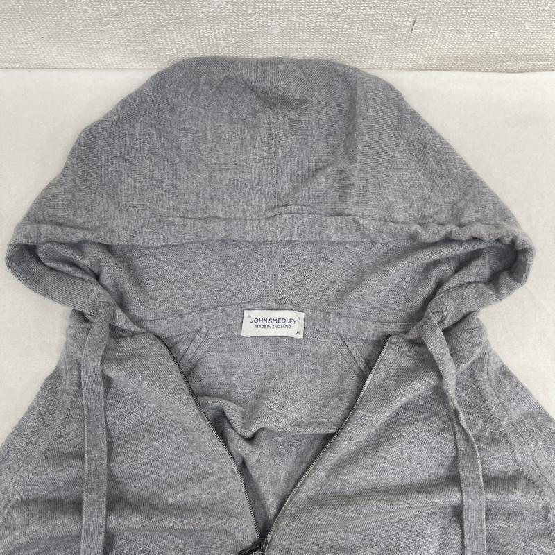 ジョンスメドレー JOHN SMEDLEY パーカー 長袖 イギリス製 フルジップ ウール ニット パーカー フーディー M 灰 / グレー / gray メンズ USED 古着 中古 50164742