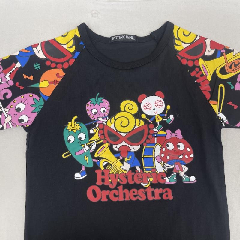 ヒステリック ミニ HYSTERIC MINI Tシャツ 半袖 Hysteric Orchestra MINIちゃん プリント ラグラン 半袖 Tシャツ 120cm 黒 / ブラック / black ボーイズ USED 古着 中古 50164747