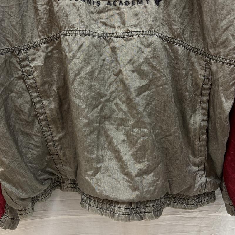 アディダス adidas ジャケット、上着 ジャンパー、ブルゾン 90年代 台湾製 ハーフジップ ナイロン ジャケット プルオーバー 90s VINTAGE XL 銀 / シルバー / silver color X えんじ / ワインレッド / dark red メンズ USED 古着 中古 50164748