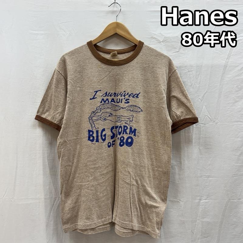 ヘインズ HANES Tシャツ 半袖 80年代 ビンテージ BIG STORM OF  80 リンガー Tシャツ 80s VINTAGE L メンズ USED 古着 中古 50164749